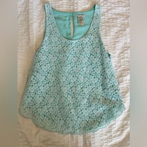 Talula Teal Lace Tank